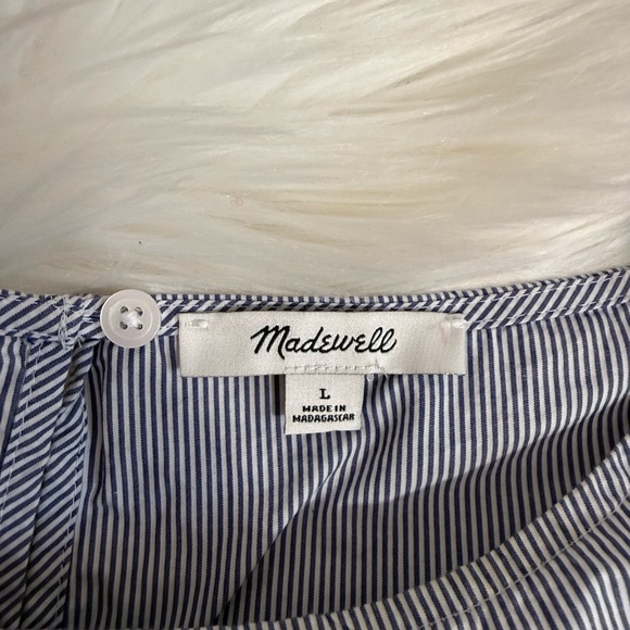 Madewell Blue & White Stripe Bell Sleeve Top - Picture 5 of 5
